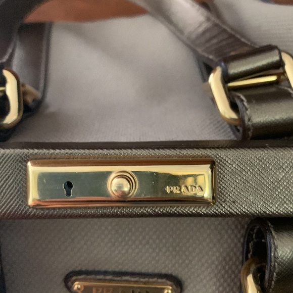 Prada Gold Canvas & Saffiano Leather Doctor Bag - Picture 10 of 13